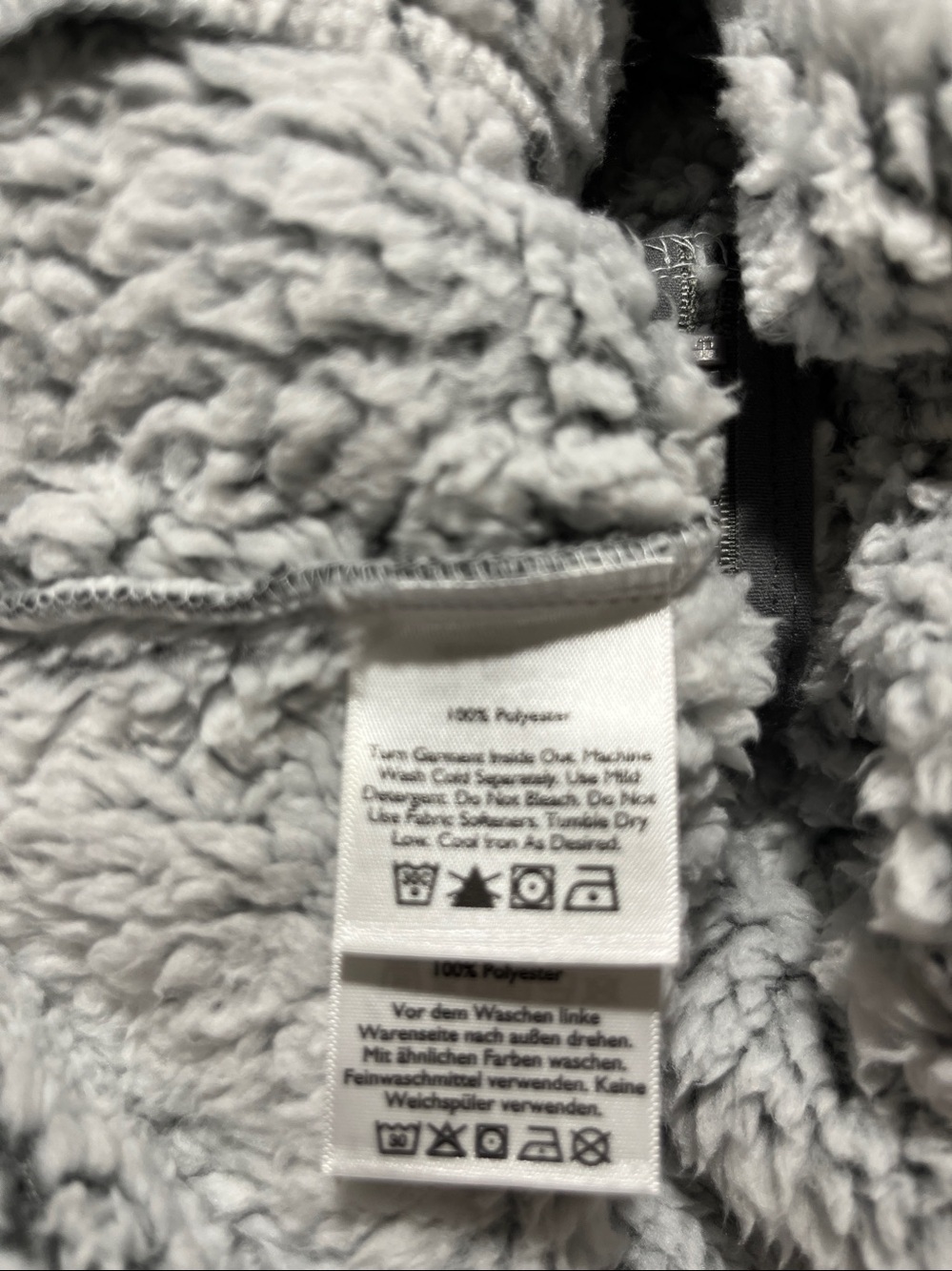EDDIE BAUER Gray Fireside Plush Sherpa Half-Zip Pullover Hoodie M NWOT - Picture 11 of 11